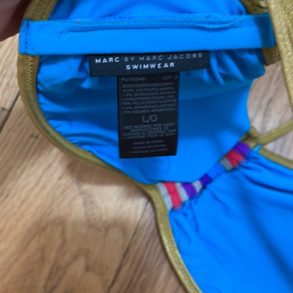 NWT Marc by Marc Jacobs Merida Stripe & Gold Bandeau & Tie Bottom Bikini Set NWT - Picture 12 of 14